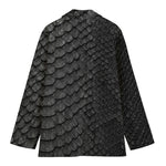 Black Snakeskin Print Women's Blazer