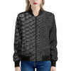 Black Snakeskin Print Women's Bomber Jacket