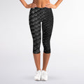 Black Snakeskin Print Women's Capri Leggings