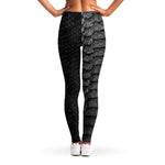 Black Snakeskin Print Women's Leggings