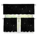 Black Space Print 3 Piece Kitchen Curtains