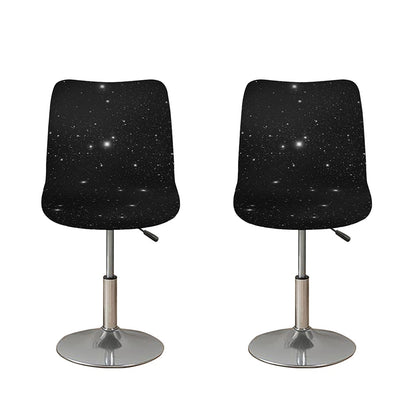 Black Space Print Bar Stool Covers