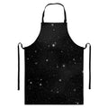 Black Space Print Bib Apron With Pocket