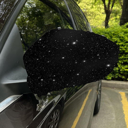 Black Space Print Car Side Mirror Covers