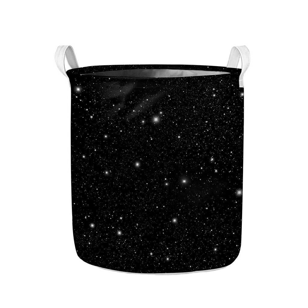 Black Space Print Collapsible Laundry Basket