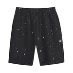 Black Space Print Cotton Shorts