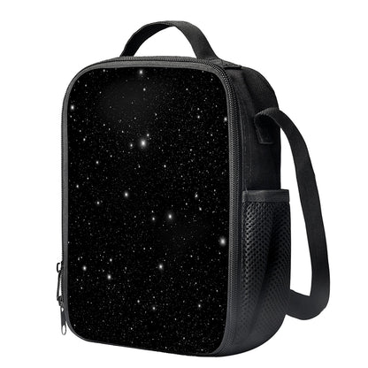 Black Space Print Crossbody Lunch Bag