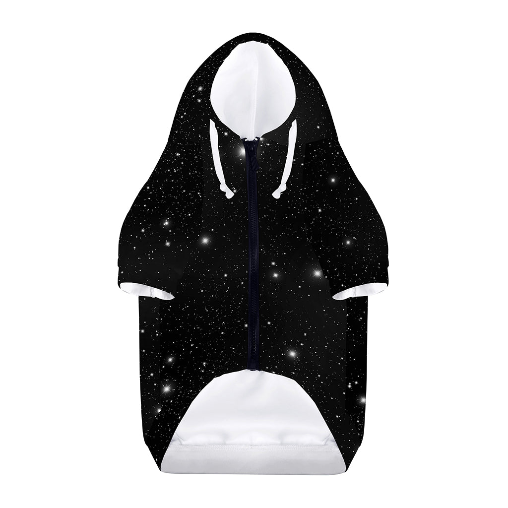 Black Space Print Dog Zip Up Hoodie