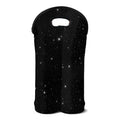 Black Space Print Double Neoprene Wine Tote