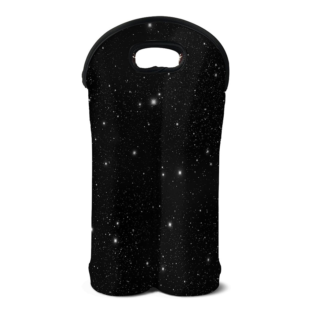 Black Space Print Double Neoprene Wine Tote