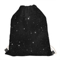 Black Space Print Drawstring Bag