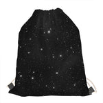 Black Space Print Drawstring Bag