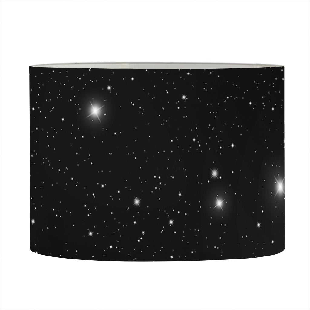 Black Space Print Drum Lamp Shade