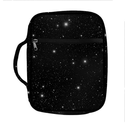 Black Space Print Front Pocket Bible Bag