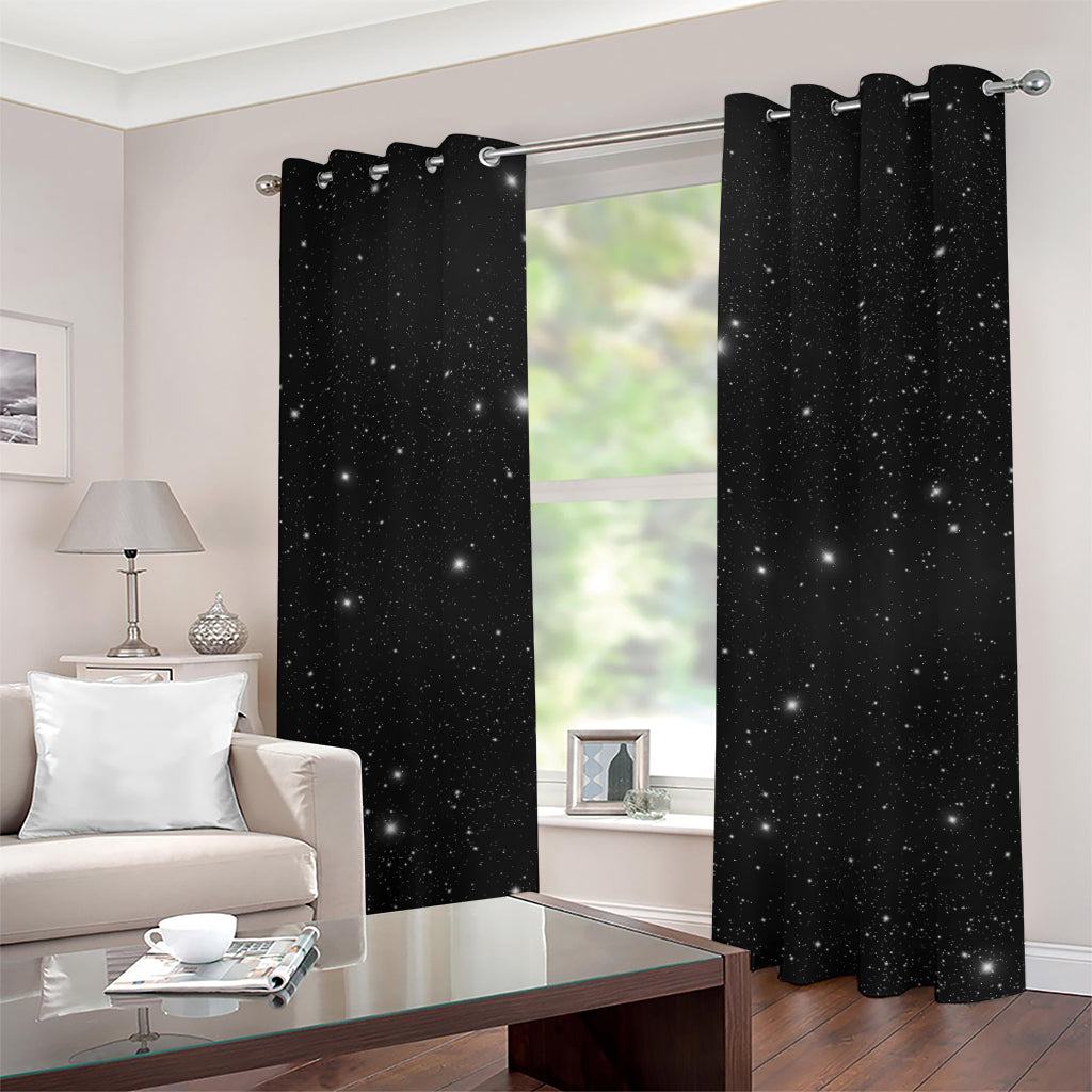 Black Space Print Grommet Curtains