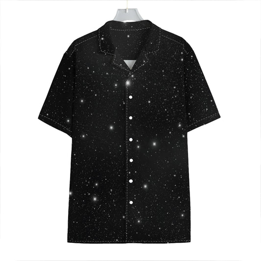 Black Space Print Hawaiian Shirt