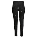 Black Space Print High-Waisted Pocket Leggings