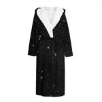 Black Space Print Hooded Bathrobe