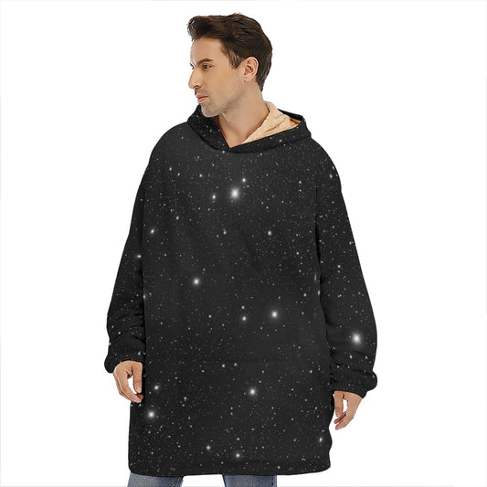Black Space Print Hoodie Blanket