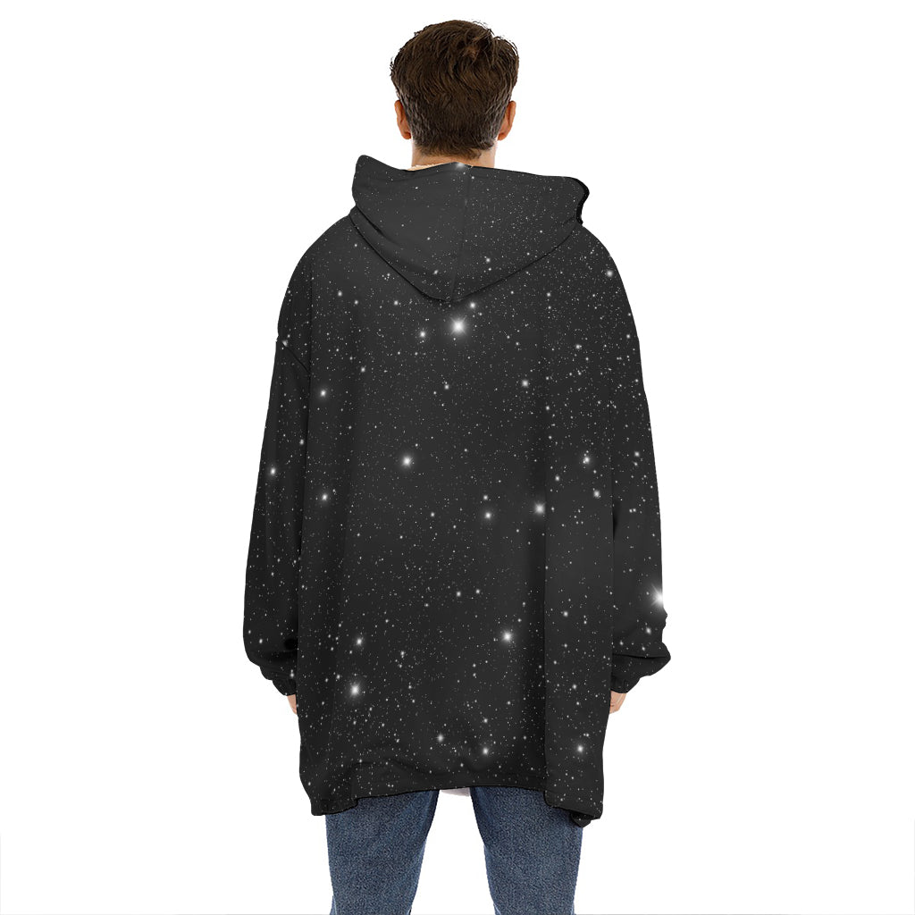 Black Space Print Hoodie Blanket
