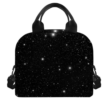 Black Space Print Insulated Lunch Bag