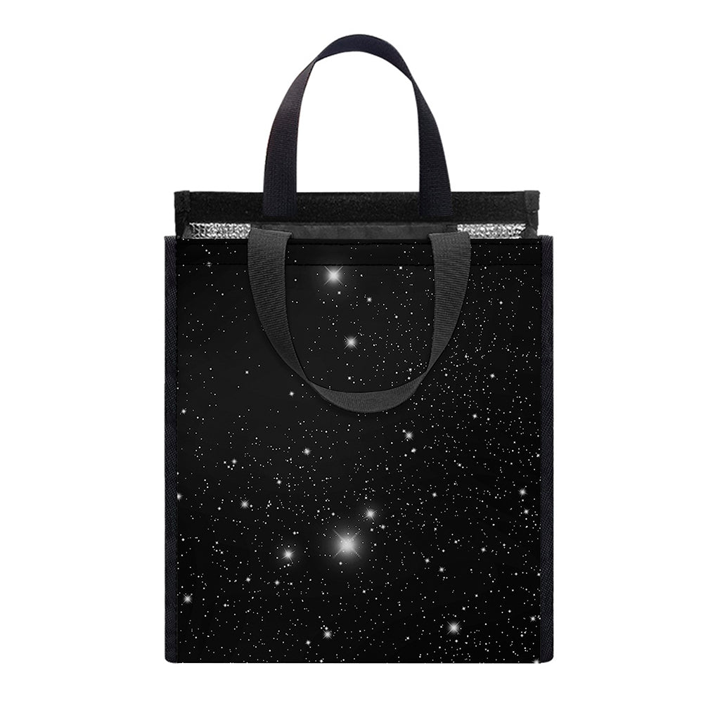 Black Space Print Insulated Lunch Tote