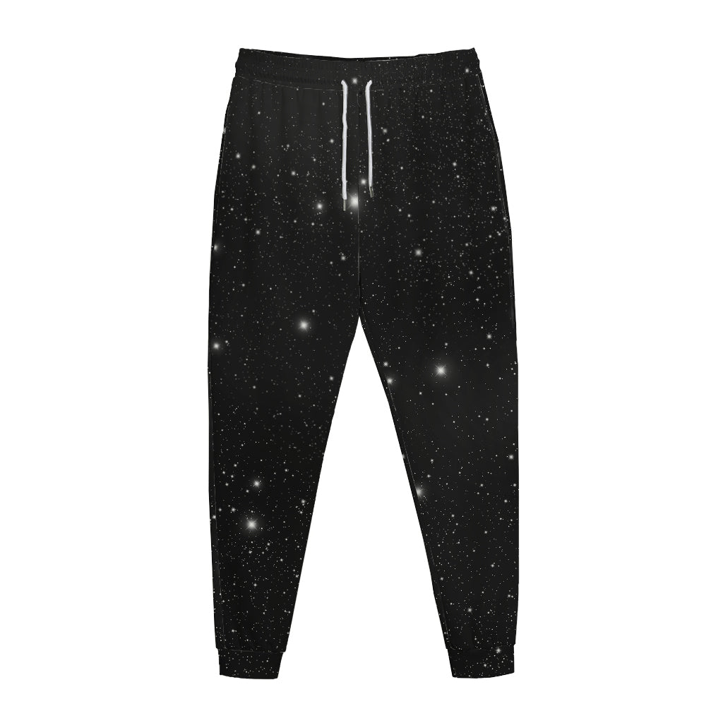 Black Space Print Jogger Pants
