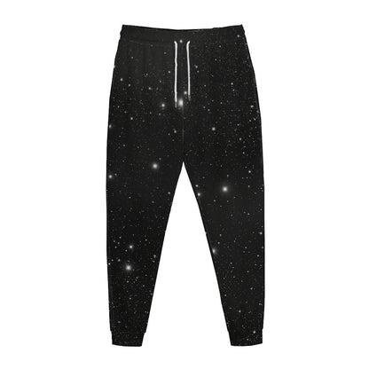 Black Space Print Jogger Pants