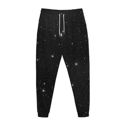 Black Space Print Jogger Pants