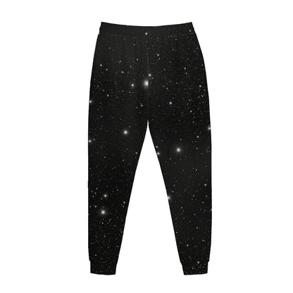 Black Space Print Jogger Pants