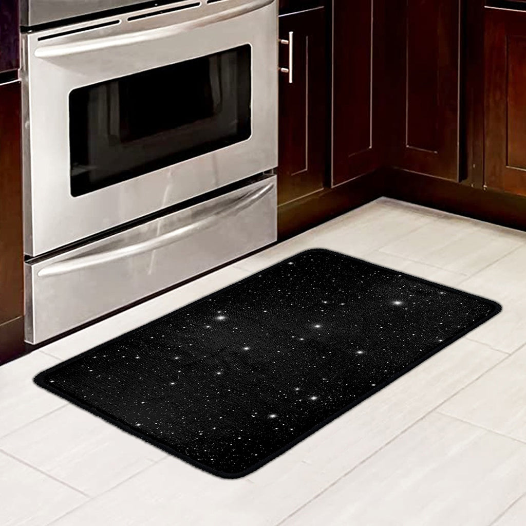 Black Space Print Kitchen Mat