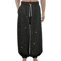 Black Space Print Lantern Pants