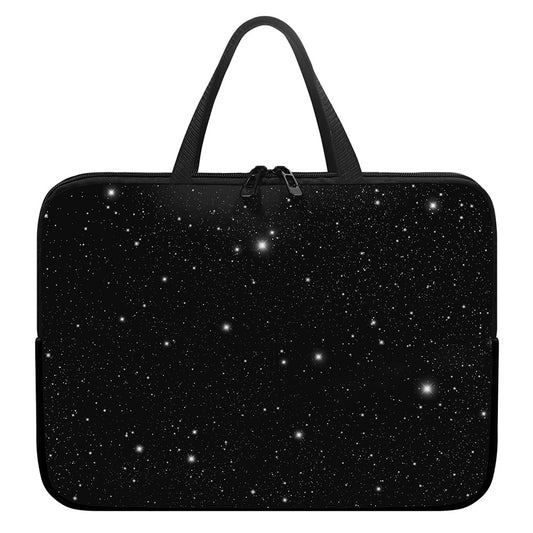 Black Space Print Laptop Sleeve With Handle