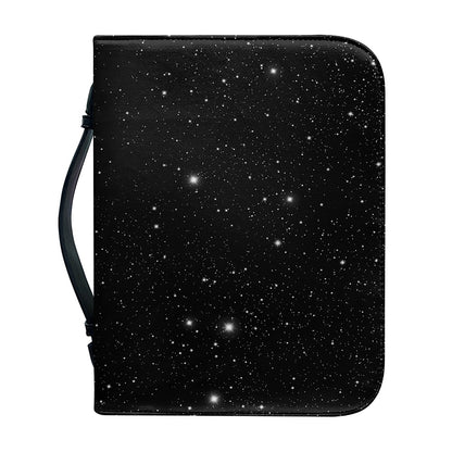 Black Space Print Leather Bible Cover