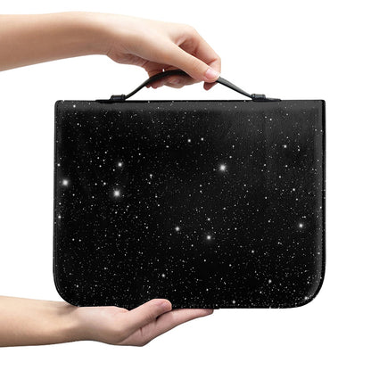 Black Space Print Leather Bible Cover