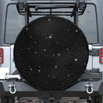 Black Space Print Leather Spare Tire Cover