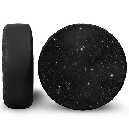 Black Space Print Leather Spare Tire Cover