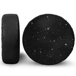 Black Space Print Leather Spare Tire Cover