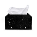 Black Space Print Leather Tissue Box Cover