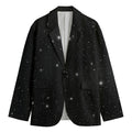 Black Space Print Men's Blazer