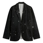 Black Space Print Men's Blazer