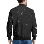 Black Space Print Men's Bomber Jacket