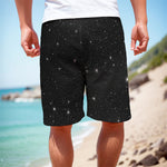Black Space Print Men's Cargo Shorts