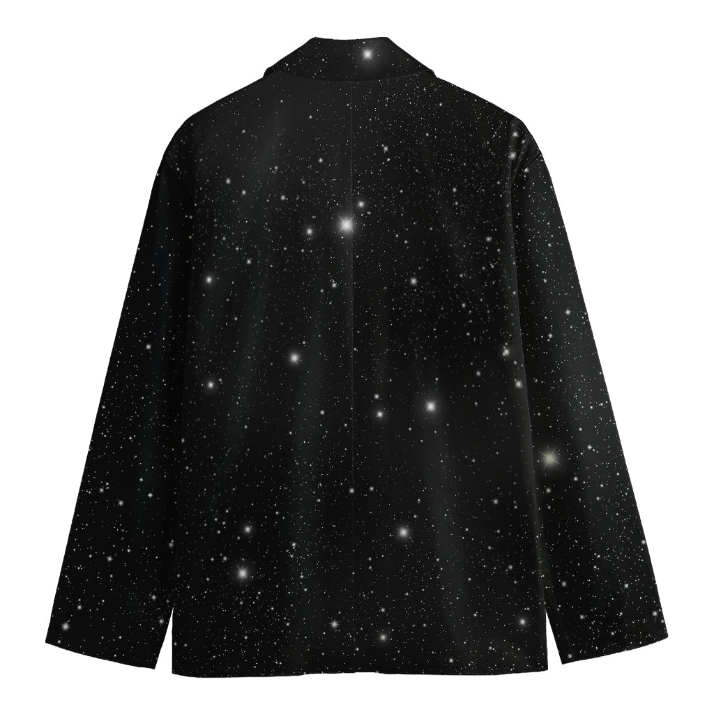 Black Space Print Men's Cotton Blazer