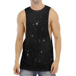 Black Space Print Men's Muscle Tank Top