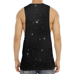 Black Space Print Men's Muscle Tank Top