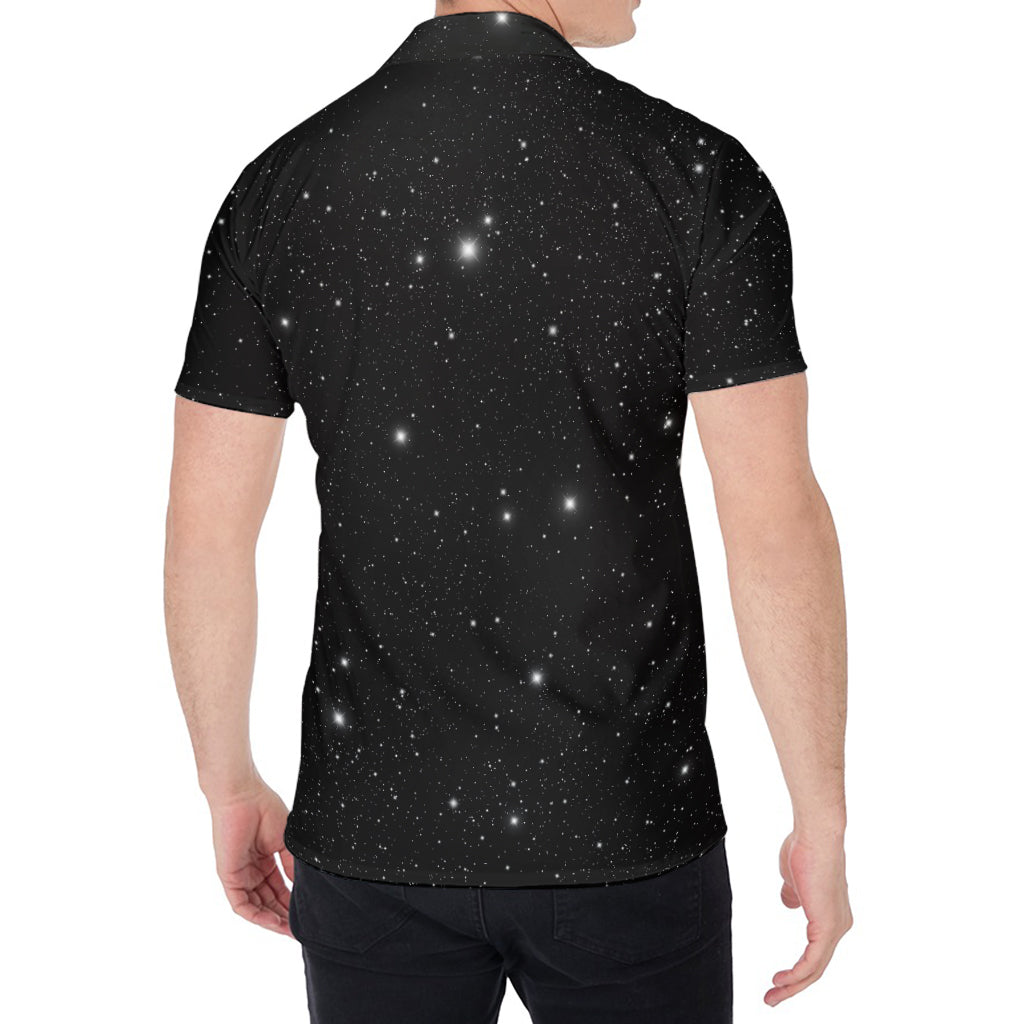 Black Space Print Men's Shirt