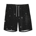 Black Space Print Men's Athletic Shorts