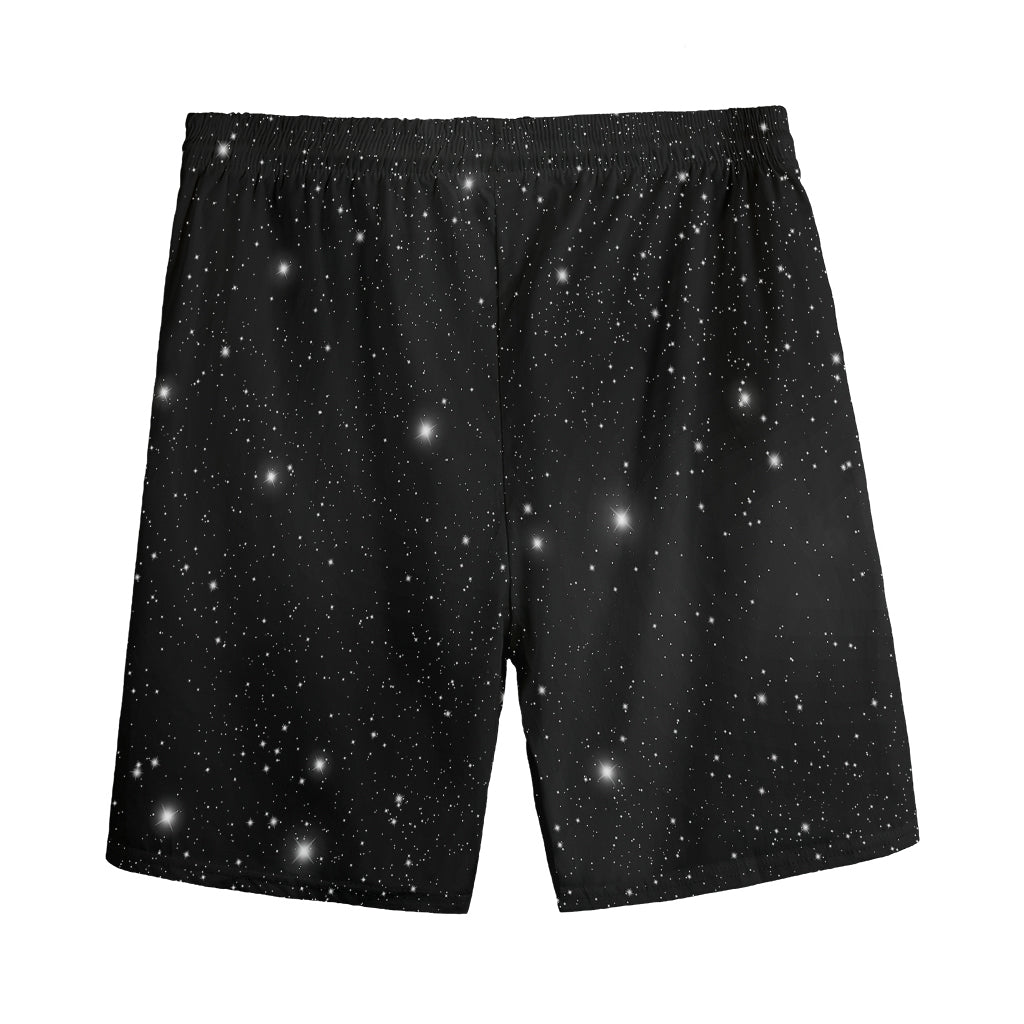 Black Space Print Men's Sports Shorts