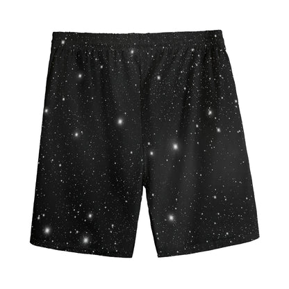 Black Space Print Men's Sports Shorts